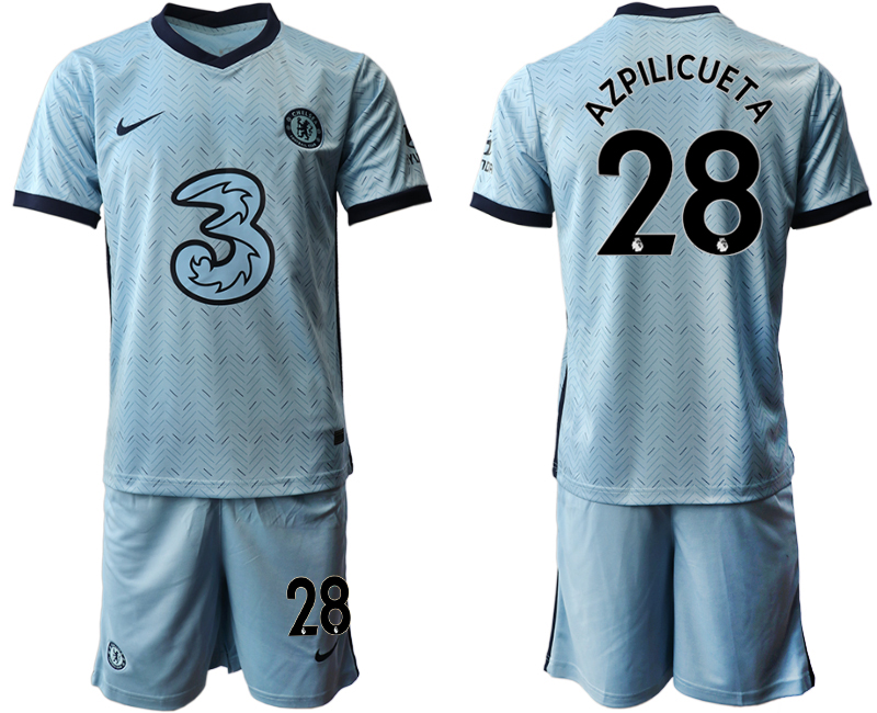 Men 2020-2021 club Chelsea away Light blue #28 Soccer Jerseys